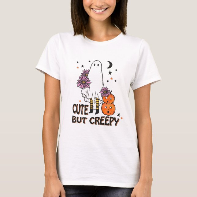 T-shirt Fantôme mignon mais Déplaisant et Halloween Citrou (Devant)