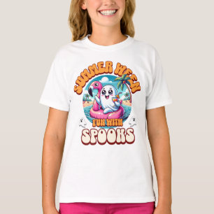 T-shirt Fantôme Rose Kawaii Flamant Gonflable Flotteur Sum