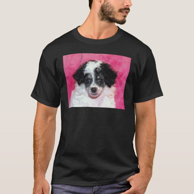 T-shirt Fantôme/visage de chiot caniche de Parti (Devant)