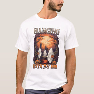 T-shirt Fantômes de Boo suspendus Citrouilles Lune pleine