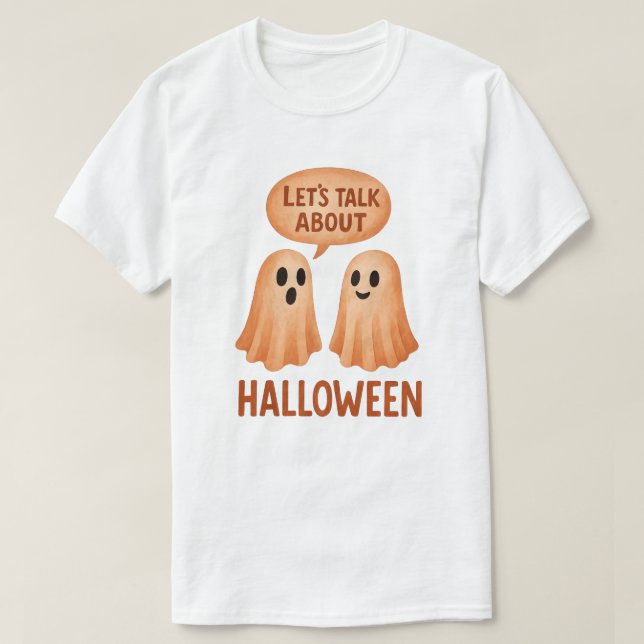 T-shirt Fantômes discutant d'Halloween (Design devant)