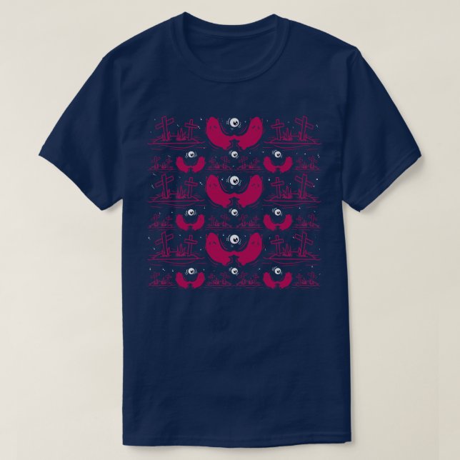 T-shirt fantômes éffrayants roses (Design devant)