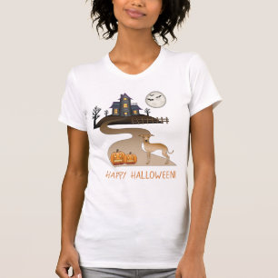 T-shirt Faon Iggy Chien Mignon Et Maison Hantée Halloween