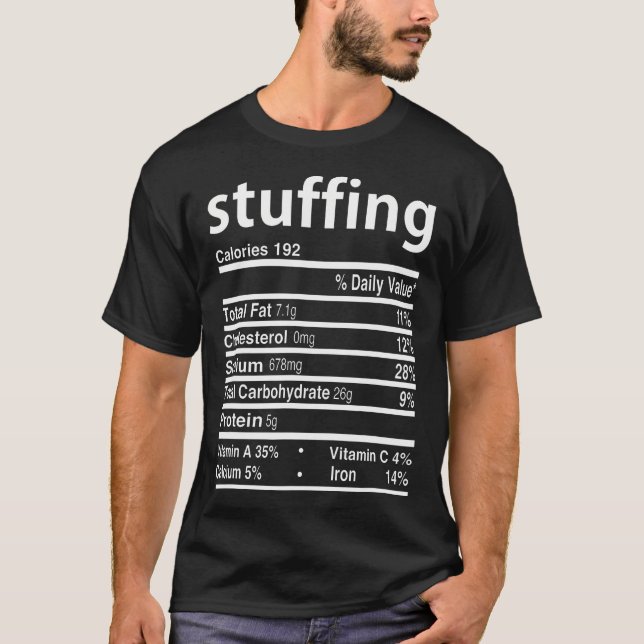 T-shirt Farce de la valeur nutritive 2020 Thanksgiving Chr (Devant)