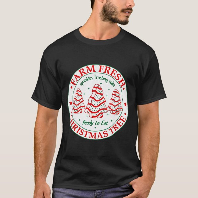 T-shirt Farm Fresh Christmas Tree Cakes Retro Xmas Tree Fa (Devant)