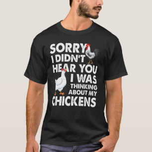 T-shirt Farmer de poulet fou qui pense aux poules