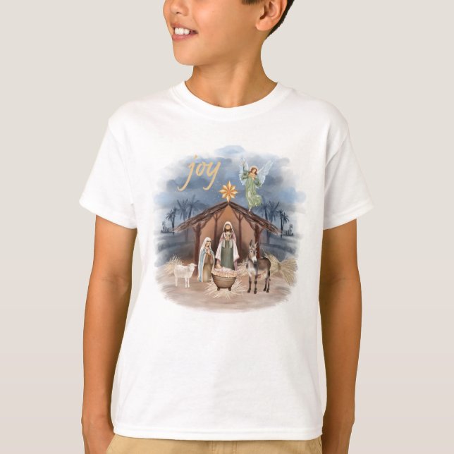 T-shirt Farmhouse rustique Noël Joie Nativité (Devant)