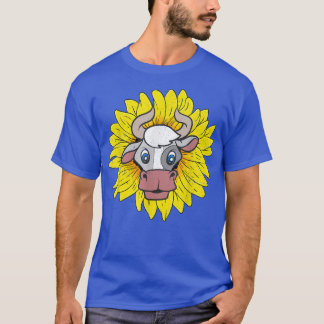 T-shirt Farming Cow Lover Hippie Sunflower Farmer Farm Ani