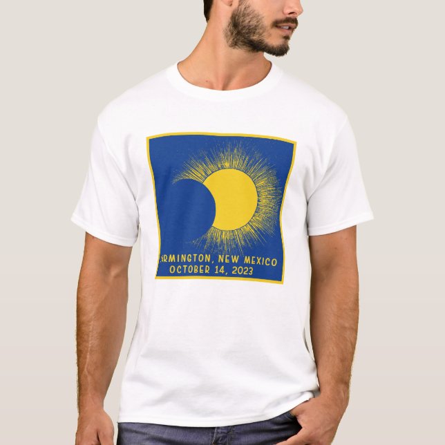T-shirt FARMINGTON NOUVEAU MEXIQUE Éclipse solaire annuell (Devant)