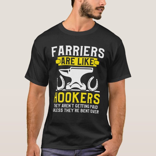 T-shirt Farrier Bent Horseshoe Hoof Trimming Equine Shoein (Devant)