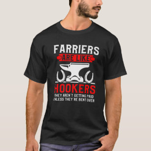 T-shirt Farrier Bent Horseshoe Hoof Trimming Equine Shoein