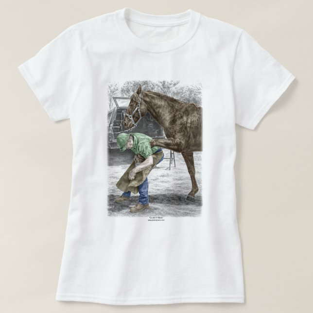 T-shirt Farrier Blacksmith Chaussure Cheval (Design devant)