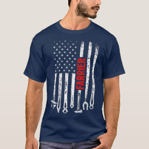 T-shirt Farrier US Drapeau Horseshoe Horseshoe Trimming Eq
