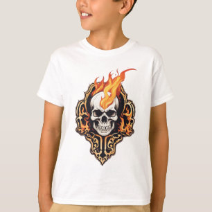 T-Shirt Farsi Flaming Skull Graphic Kids