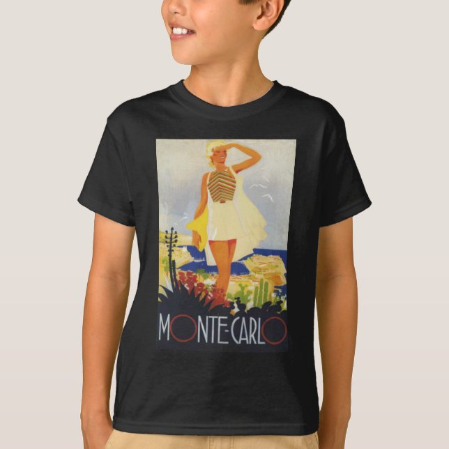 T-shirt Fashion Girl Monte Carlo Beach Voyage (Devant)