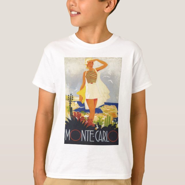 T-shirt Fashion Girl Monte Carlo Beach Voyage (Devant)