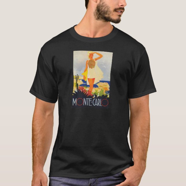 T-shirt Fashion Girl Monte Carlo Beach Voyage (Devant)