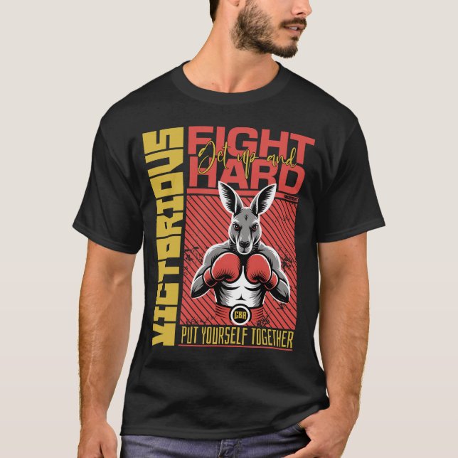 T-shirt Fashion Style Kangaroo Boxing Fighter Art Design (Devant)