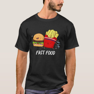 T-shirt Fast Food Funny Burger Et Fries Pun Dark BG