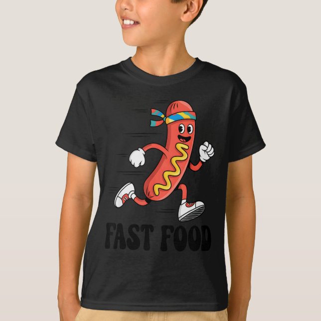 T-shirt Fast Food Funny Pun Working Out Running Jogging Gy (Devant)