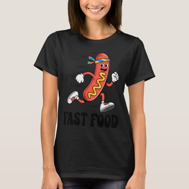 T-shirt Fast Food Funny Pun Working Out Running Jogging Gy (Devant)