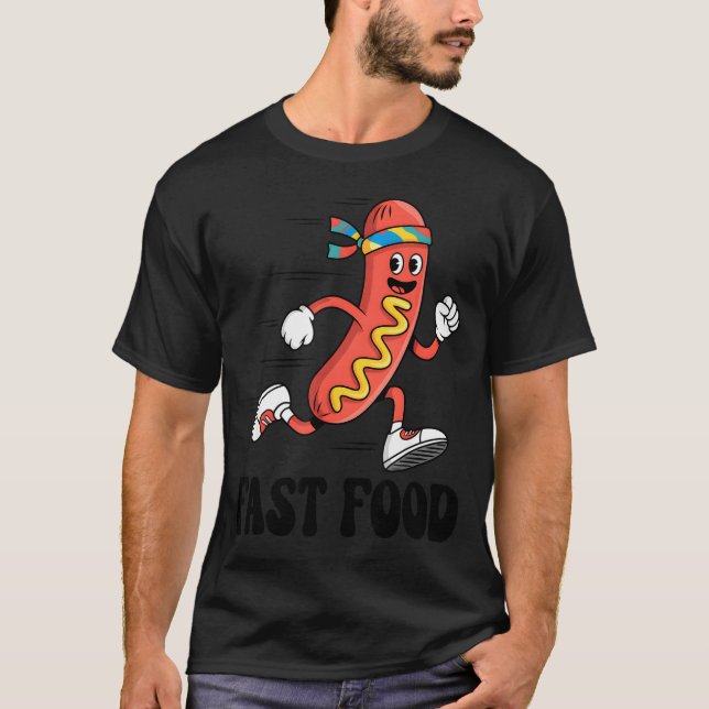 T-shirt Fast Food Funny Pun Working Out Running Jogging Gy (Devant)
