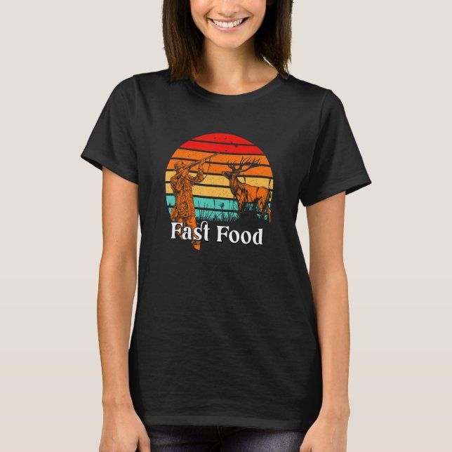 T-shirt Fast Food Hunting Bowhunting Hunter Bowhunter Spea (Devant)