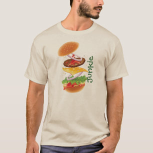 T-shirt Fast Food Junkie Funny Cheeseburger Shirt