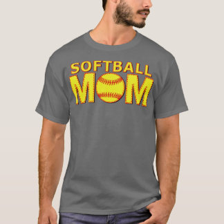 T-shirt Fastpitball Softball Maman Balle Jaune Laces 1