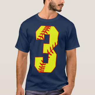T-shirt Fastpitball Softball Numéro 3 3 Softball Jersey Un