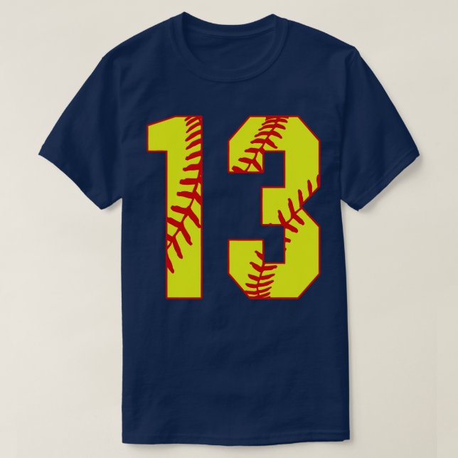T-shirt Fastpitch Softball Numéro 13 13 Softball Shirt Jer (Design devant)