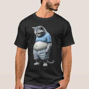 T-shirt Fat Kitten Chubby Chat En Sportswear Sentez Un