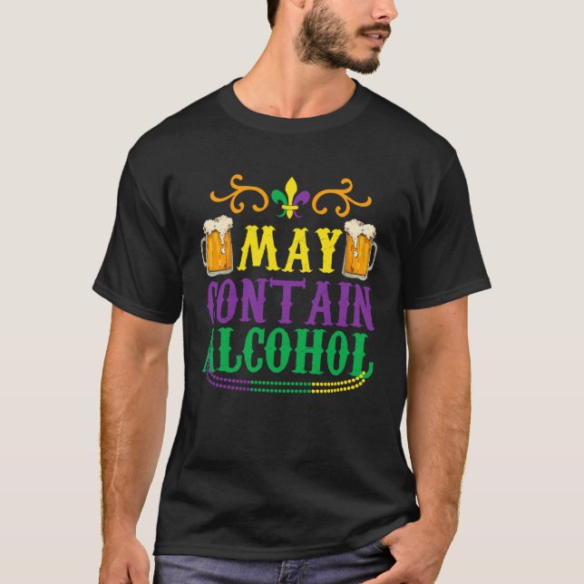 T-shirt Fat Tuesday May Contain Alcohol (Devant)