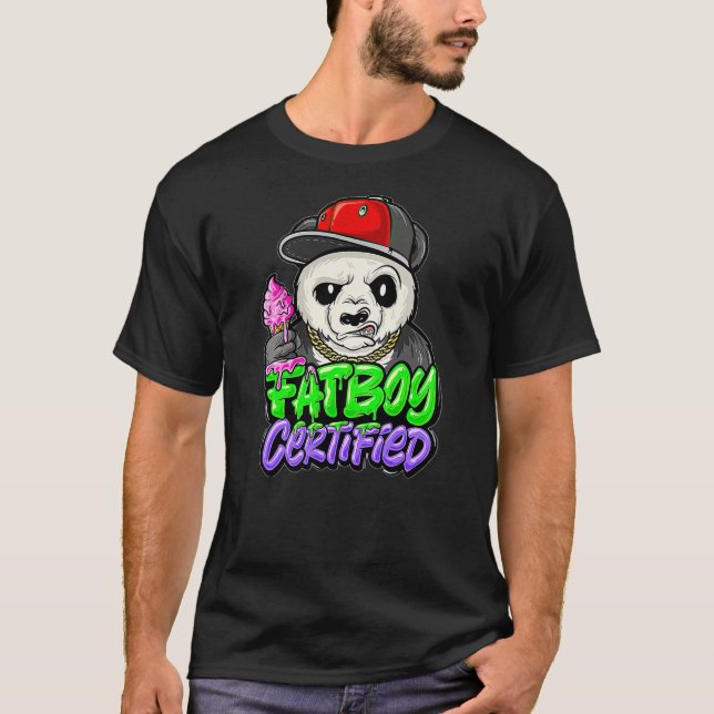 T-shirt Fatboy Certified Cool Panda Funny Fatboy (Devant)