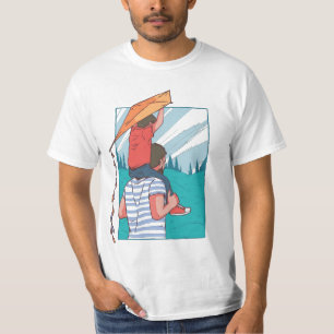 T shirt father and son and kite