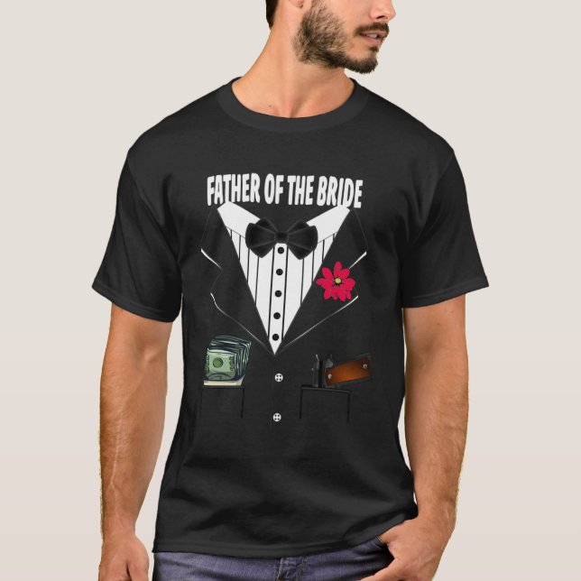 T-shirt Father of the Bride Tuxedo Wedding Sample Group (Devant)