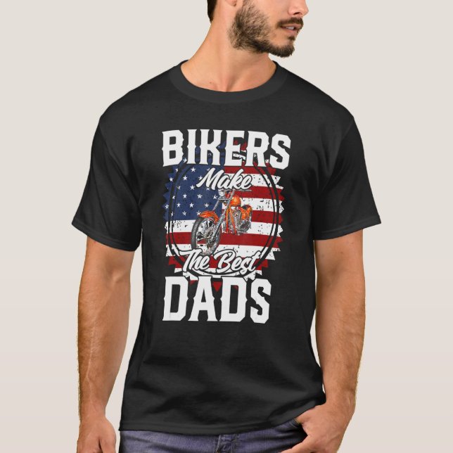 T-shirt Father s Day Biker Red Flamed Motorcyccle (Devant)