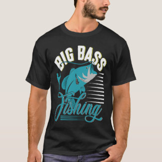 T-shirt Father's Day Big Bass Fishing Fisherman Rod