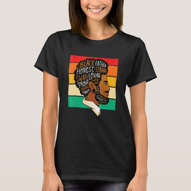 T-shirt Father's Day Black History Month Retro Black Fathe (Devant)