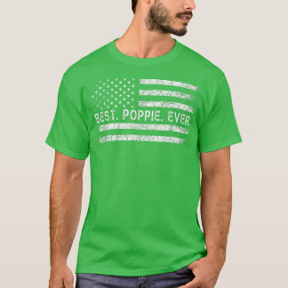T-shirt Fathers Say Best Poppie Ever With US American Flag