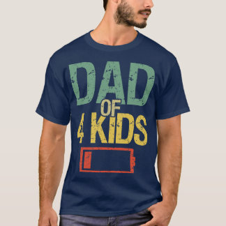 T-shirt Fatigué Papa De 4 Enfants I