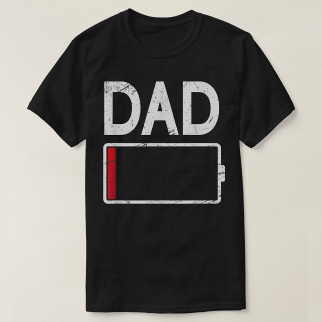 T-shirt Fatigué Papa Faible Batterie Drôle Papa Fête des p (Design devant)