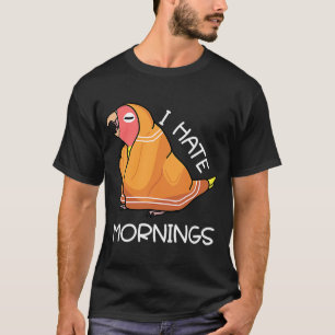 T-shirt Fatigué Parrot Hates Matins Je Pêche face Lutino L