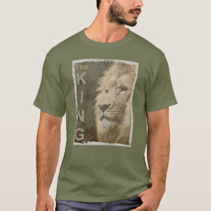 T-shirt Fatigue Vert moderne élégant Pop Art Tête de lion