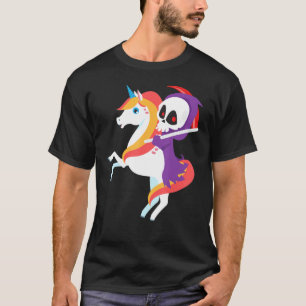 T-shirt Faucheuse chevauchant une licorne squelette mignon