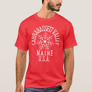 T-shirt Faucon de neige brodé Rabassett Maine USA Blanc