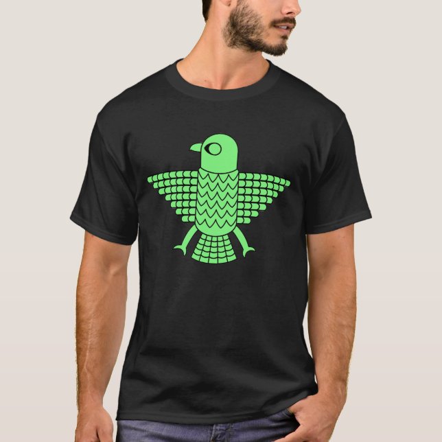 T-shirt Faucon vert stylisé (Devant)