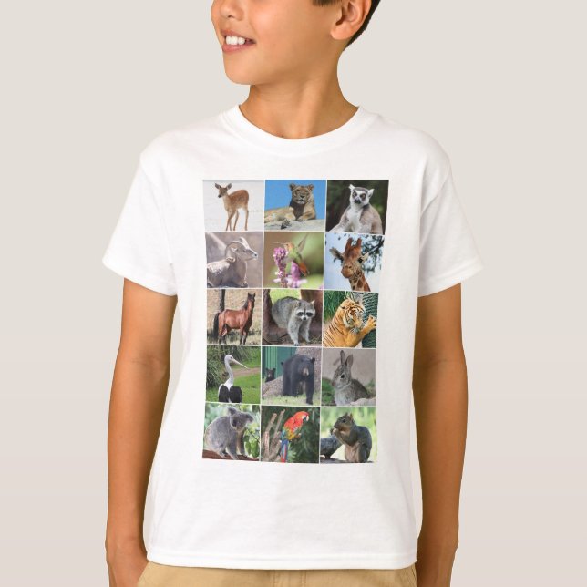 T-shirt Faune 15 animaux capturés dans la nature (Devant)