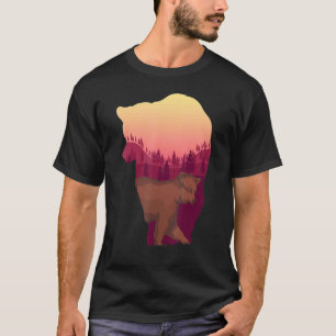 T-shirt Faune Animal Nature Forêt Arbres Ours Brown