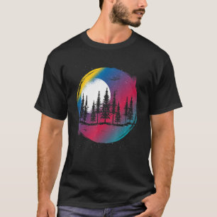 T-shirt Faune extérieure Moonlight Forest Pleine lune Colo